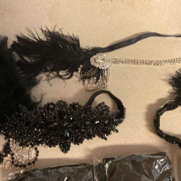 Women’s (lot of 8 items) 20s style flapper dress and accessories - Picture 11 of 12